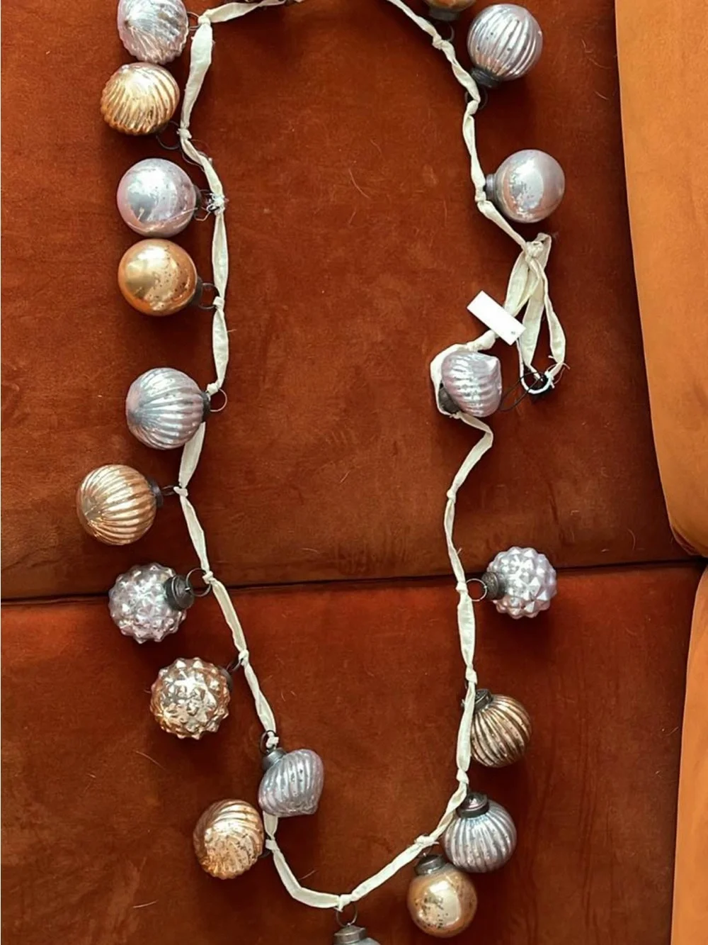 Mercury Glass Ornament Garland from Anthropologie